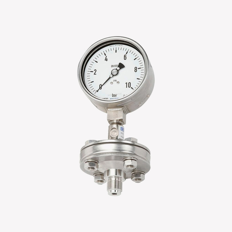 Манометр зі встановленою розділювальною діафрагмою DSS10M за EN 837-1 , рис. 0