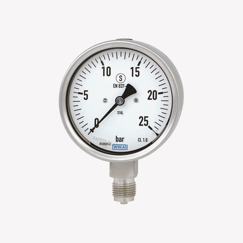 Манометр із трубкою Бурдона 232.30 / 233.30, нержавіюча сталь, рис. 0