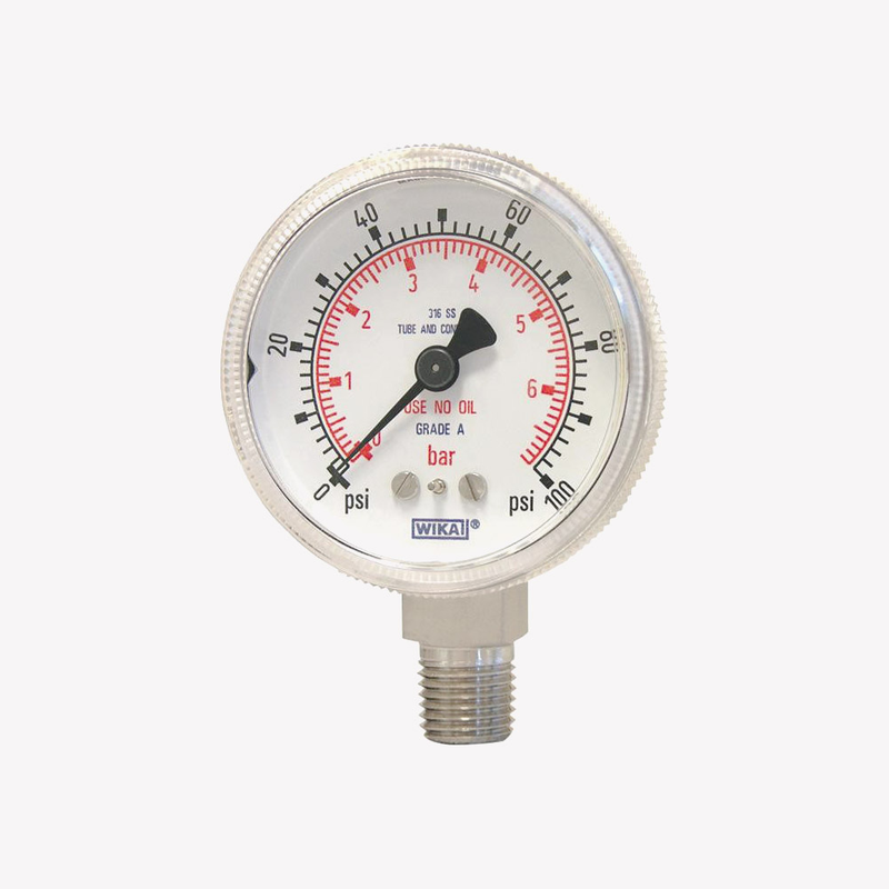 Манометр із трубкою Бурдона 130.15, нержавіюча сталь, рис. 0