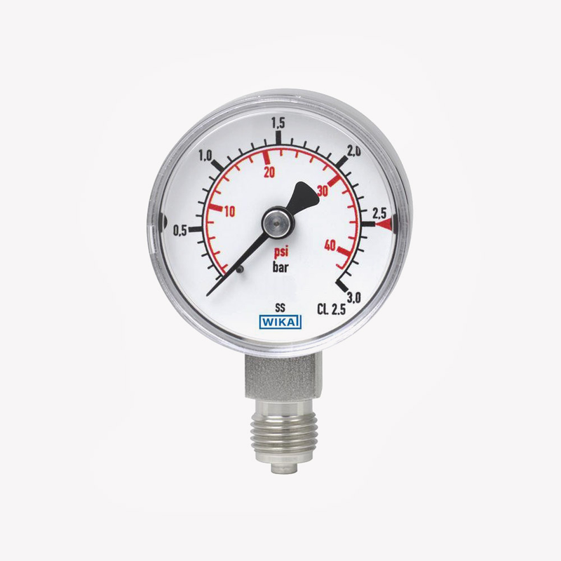Манометр із трубкою Бурдона 131.11, нержавіюча сталь, рис. 0