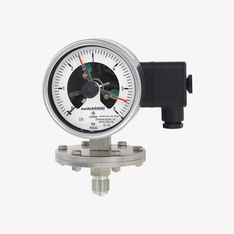 Манометр із трубкою Бурдона з перемикальними контактами PGS23.100 / PGS23.160, рис. 0